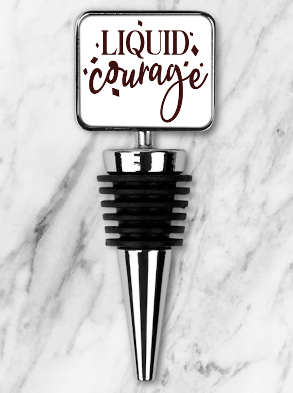 Liquid Courage Rectangle Bottle Stopper, Custom Bottle Stopper